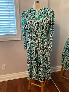 Vintage polyester long sleeve dress size 14